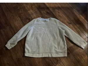 Calvin Klein Sherpa Cuello Redondo XXL Mujer Manga Larga Sudadera Suéter Marfil Crea - Imagen 1 de 9
