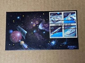 US FDC Ron Beller Cachet Hand-Painted #C126 Futuristic Mail Delivery 29/50 1989 - Picture 1 of 3