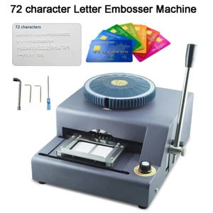 72 Letter Manual Embosser Machine PVC Embossing Store Gift VIP Card Stamping - Picture 1 of 12