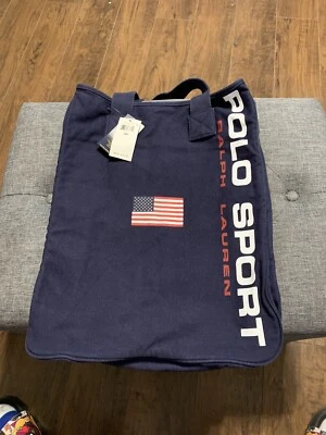 Bolsa de ombro Polo Sport Ralph Lauren soletrada azul nova em folha com etiquetas - Imagem 1 de 4