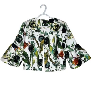 Beulah giacca cardigan donna aperto manica 3/4 foderato taglia S floreale girocollo - Foto 1 di 11