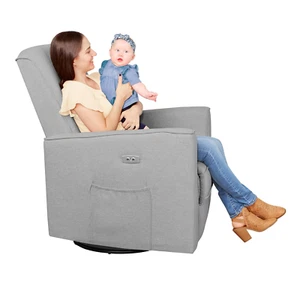 Harlow Deluxe Upholstered Plush Seating Glide Rocker, Swivel, Power Recliner wit - Picture 1 of 6