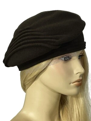 Laulhere 100% шерсти французский берет шляпа Berthe коричневый сделано во Франции 6 7/8 - Изображение 1 из 4