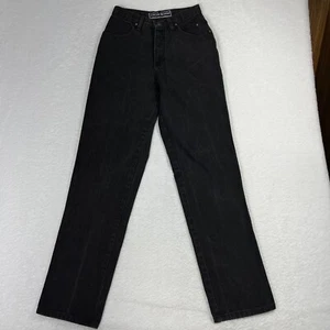 Harley Davidson Jeans Womens 8 Tall Black Biker Blues High Rise Straight Y2K Vtg - Picture 1 of 9