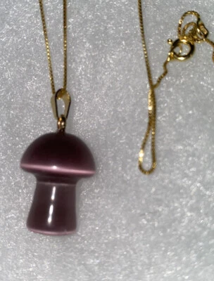 "Collar Boho Hippie Rosa Madreperla Champiñón Oro Sobre Plata de Ley 24""" Foto 1 de 4