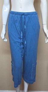 Focus Casual Life By JJ Womens Blue Cotton Dye Relax Pants Size XL NEW - Afbeelding 1 van 9