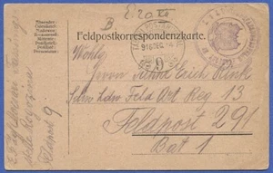 Austria-Hungary 1916 WWI Fieldpost card TABORI POSTAHIVATAL #9 to Feldpost #291 - Picture 1 of 2