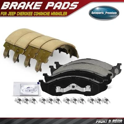 Front Ceramic Brake Pads & Rear Brake Shoes for Jeep Cherokee Comanche Wrangler - Image 1 of 4