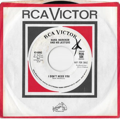 Mark Markham And His Jesters I Don't Need You редкая промо RCA Garage Psych 45 - Изображение 1 из 2