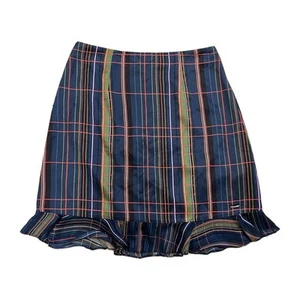 Ted Baker Skirt Summer Wear Blue Multicolour Check Ladies Size 2 Charity Sale - Picture 1 of 14