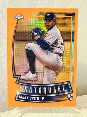 2023 Topps Sonic Chrome Youthquake Jhony Brito (RC) Orange /25 *Yankees*  - Image 1 of 3