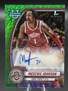 2024-25 Bowman U Chrome Meechie Johnson 1st Bowman Green Shimmer Refractor Auto - Picture 1 of 2