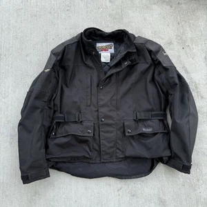 Vintage Joe Rocket Motorcycle Jacket Black Ballistic Armored Zip Liner Mens XL - Picture 1 of 13
