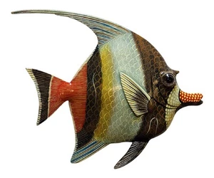 Peces tropicales Tiki playa baño océano guardería niño pared cola naranja 6 pulgadas TFW08 - Imagen 1 de 2