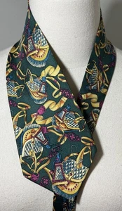 Vintage Paolo Gucci Necktie 100% Silk Green with Purses/Hand Bags 1990s Style - Picture 1 of 6