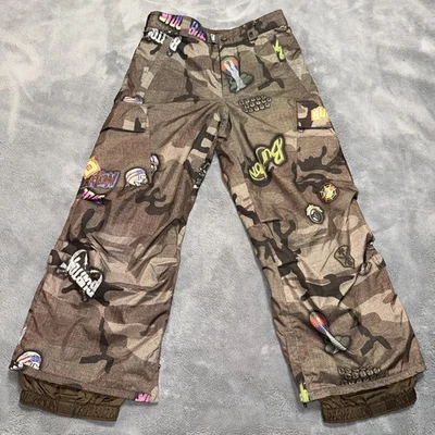 Burton Dry Ride Snow Cargo Pants Boys Medium 7/8 All Access VIP Snowboard AOP - Image 1 of 4
