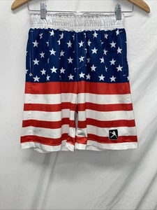 Lacrosse Unlimited American Flag Shorts 24+ Stretch Inch Waist L21 - Picture 1 of 7
