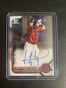 2022 Bowman Chrome Jorge Barrosa Auto On Card 1st Bowman Arizona Diamondbacks 