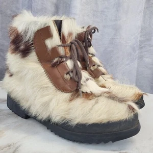 Stivali lunghi pelliccia vintage Le Veritable Apres Ski JOUKI POCHETTE "Yetti" donna 6 - Foto 1 di 16