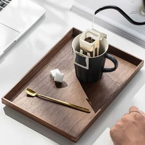 Household Square/Rectangle Solid Tableware Wooden Tray Storage Tray Fruit Plate - Picture 1 of 13