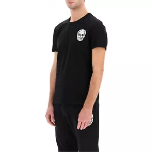 Camiseta Original Alexander McQueen Hombres Calavera Negra Talla S B028 - Imagen 1 de 8