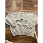 Pull vintage Y2K La Salle University Sweat-shirt homme à col crevette taille XL gris