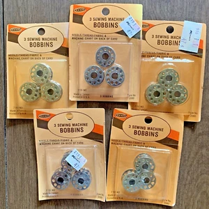 Lot of 5 NOS Penn 3 Pack Sewing Machine Bobbins Style 2080 Vintage New 3/4" Wide - Picture 1 of 15
