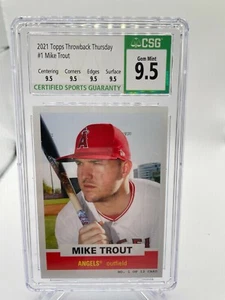 2021 Topps Throwback Thursday Mike Trout #1 CSG 9.5 Angels (002) - Picture 1 of 2