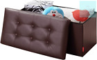BRIAN & DANY Faux Leather Ottoman Storage Bench, Storage Chest, Toy Storage and