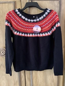 Love By Design NWT Black W/ Multicolor And Sparkle Design Sz M Sweater - Picture 1 of 3