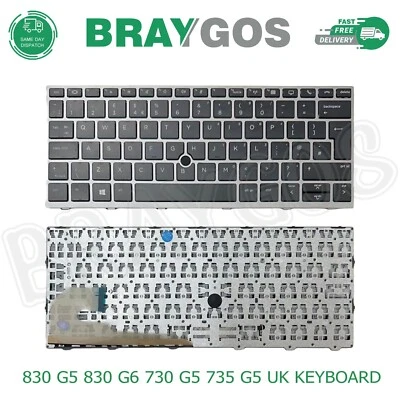 BRAYGOS Per HP EliteBook Series 830 G5 830 G6 730 G5 735 G5 tastiera laptop layout Regno Unito