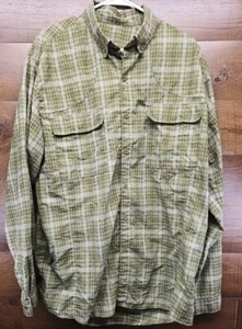 Beretta Shooting Shirt Mens 2XL Green Plaid Padded Shoulder Button Down - Picture 1 of 15