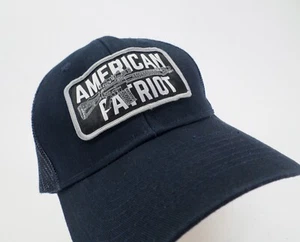 American Patriot Hat Cap Firearms Gun Patch Snapback Mesh Trucker Navy Blue - Picture 1 of 5