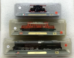 LOCOMOTIVES OF THE WORLD x3 1:60 MODELS AUSTRIA USA ITALY DEL PRADO MINT BOXED - Picture 1 of 5