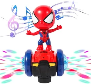 Dancing Spiderman Toy Musical Robot Spin Interactive Car Colorful Flashing Light - Picture 1 of 8