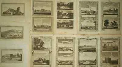 1784 British traveller lot of 11 engravings castle architecture ships landscapes - Image 1 of 4