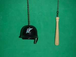 FLORIDA MARLINS CEILING FAN PULL CHAIN SET HELMET AND BASEBALL BAT - Picture 1 of 4