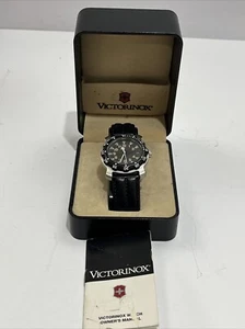 Victorinox Swiss Army Black Dial Men Watch With Box, New Battery! - Picture 1 of 11