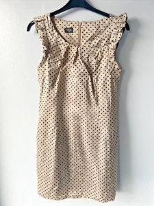 Women’s Designer Oasis Size 14 Brown Black Polka Dot Summer Party Dress - Picture 1 of 4