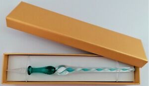 Glasfeder Tintenschreiber Glasschreiber im Geschenketui Glasvogelwelt I2 türkis