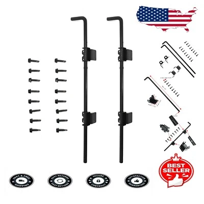 Heavy-Duty 24 Inch Cane Bolt Rods with Black Finish - Perfect for Double Gates - Image 1 of 4