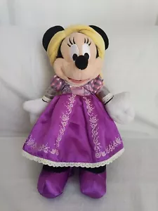 Peluche Minnie Mouse Rapunzel Princesa Disney Park 14" con Vestido Satinado Peluca Rubia - Imagen 1 de 11