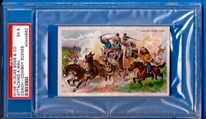 1888 N105 W.Duke Sons & Co. - Cowboy Scenes - "Attacking A Mail Coach" Psa 5 - Picture 1 of 2