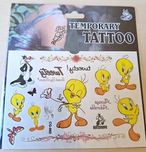 Tweety Bird Kids Temporary tattoo birthday party favors lolly bag filler - Picture 1 of 1