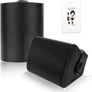 Altavoces exteriores Herdio 5,25" + Amplificador Bluetooth de montaje en pared estéreo de graves IPX4 - Imagen 1 de 31