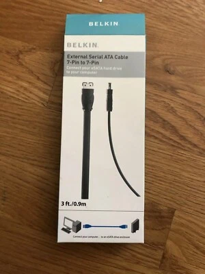 Open Box Belkin External Serial ATA Cable 7 Pin To 7 Pin 3 Feet 0.9m - Image 1 of 3