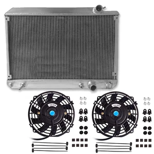 Alu Radiator & Fans For Mercedes SL R107/C107 380 SL/SLC 1075011701&1075011401 - Picture 1 of 8
