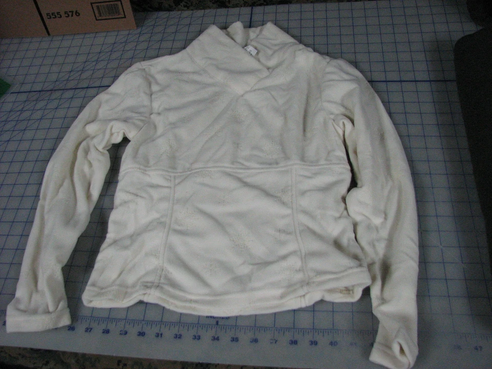 *Jersey micro polar color blanco apagado mujer PEQUEÑO vermont copo de nieve Foto 1 de 1
