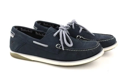 Timberland A416H Hommes UK7 EU41 Bleu Cuir Mocassins True Cloud Confort - Photo 1/4