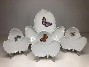 Vintage Ludvigsburg Porzellan Blattschalen Set Schmetaling Muster Schalen - Bild 1 von 24